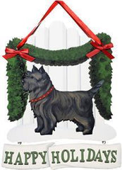 Dandy Designs Brindle Happy Holidays Picket Fence Sign