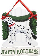 Dandy Designs Dalmatian Happy Holidays Picket Fence Sign