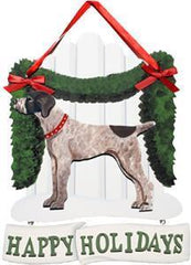 Dandy Designs German Shorthair Happy Holidays Picket Fence Sign