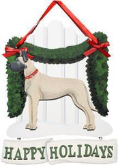 Dandy Designs Great Dane Happy Holidays Picket Fence Sign