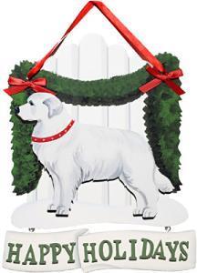 Dandy Designs Great Pyrenees Happy Holidays Picket Fence Sign