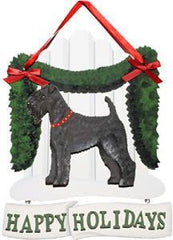 Dandy Designs Kerry Blue Happy Holidays Picket Fence Sign