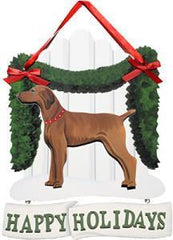 Dandy Designs Vizsla Happy Holidays Picket Fence Sign