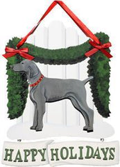 Dandy Designs Weimaraner Happy Holidays Picket Fence Sign