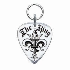 Rockin' Doggie The King Sterling Silver Guitar Pick Dog Tag