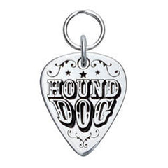 Rockin' Doggie Hound Dog Sterling Silver Guitar Pick Dog Tag