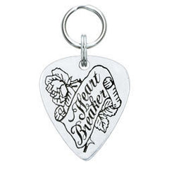 Rockin' Doggie Heart Breaker Pewter Guitar Pick Dog Tag