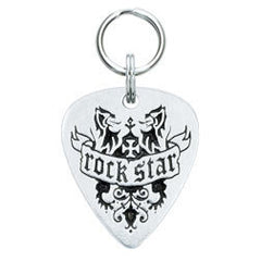 Rockin' Doggie Rock Star Pewter Guitar Pick Dog Tag