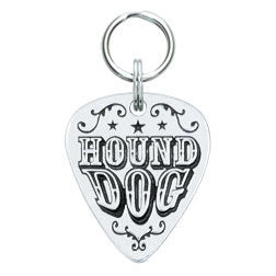 Rockin' Doggie Hound Dog Pewter Guitar Pick Dog Tag