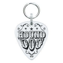 Rockin' Doggie Hound Dog Pewter Guitar Pick Dog Tag