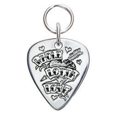 Rockin' Doggie Whole Lotta Love Sterling Silver Guitar Pick Dog Tag