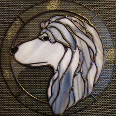 Afghan Hound Stained Glass Artwork