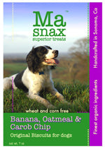 Ma Snax Organic Banana, Oatmeal & Carob Dog Biscuits