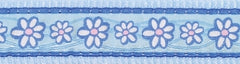 Red Dingo Daisy Chain Light Blue Bucklebone Dog Collar