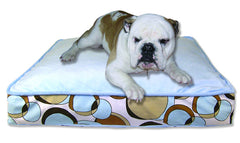 Trend Lab Blue Velour w/Teal Bubbles Print Dog Bed