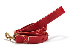Mascot Signature Braided Red Leather Dog Leash