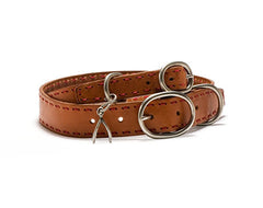 Mascot Signature Lace Cognac Leather Dog Collar