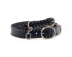Mascot Signature Lace Navy Leather Dog Collar