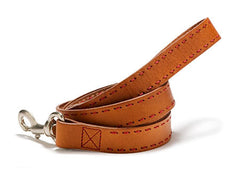 Mascot Signature Laced Cognac Leather Dog Leash