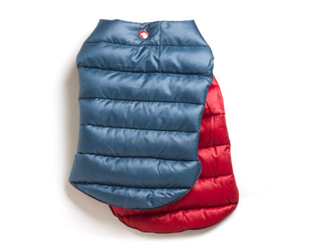 Mascot Reversible Puffer Blue & Red Dog Jacket