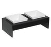 Meshidai Double Black Raised Pet Feeder