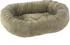Bowsers Paisley Taupe Microvelvet Donut Dog Bed