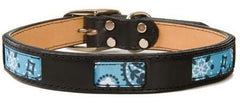 Bookie & Belle Sky Leather Dog Collar