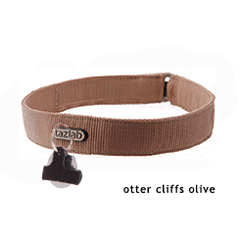 Tazlab Otter Cliffs Olive Safe-t-Stretch Dog Collar