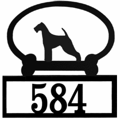 Sweeney Ridge Airedale Custom House Number Sign