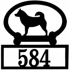 Sweeney Ridge Alaskan Malamute Custom House Number Sign