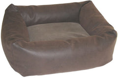 Bowsers Armadillo/Espresso Faux Leather Dutchie Dog Bed