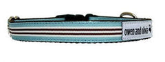 Owen & Olivia Baby Blue, Chocolate & White Dog Collar