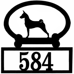 Sweeney Ridge Basenji Custom House Number Sign
