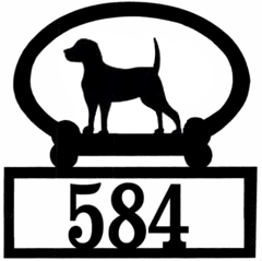 Sweeney Ridge Beagle Custom House Number Sign