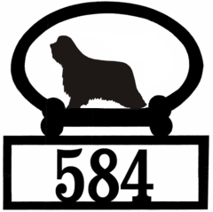 Sweeney Ridge Bearded Collie Custom House Number Sign
