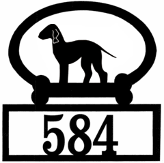 Sweeney Ridge Bedlington Terrier Custom House Number Sign