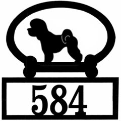 Sweeney Ridge Bichon Frise Custom House Number Sign