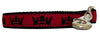 Owen & Olivia Black Crowns On Red Dog Collar