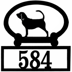 Sweeney Ridge Bloodhound Custom House Number Sign