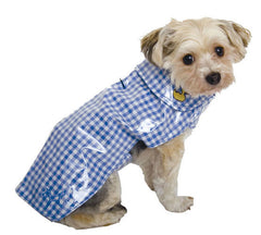 New York Dog Blue Gingham Rain Slicker