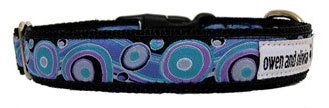 Owen & Olivia Blue & Lavender Circles Dog Collar