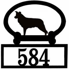 Sweeney Ridge Border Collie Custom House Number Sign