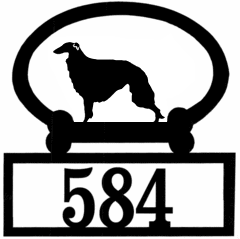 Sweeney Ridge Borzoi Custom House Number Sign