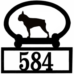 Sweeney Ridge Boston Terrier Custom House Number Sign