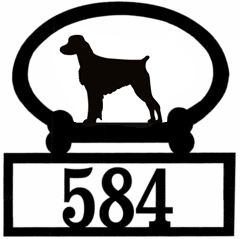 Sweeney Ridge Brittany Spaniel Custom House Number Sign