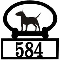 Sweeney Ridge Bull Terrier Custom House Number Sign