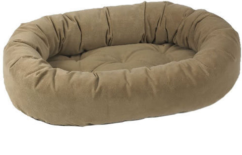 Bowsers Cashew Sueded Microvelvet Donut Dog Bed