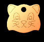 Red Dingo Brass Cat Face Shaped Cat ID Tag