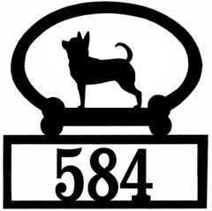 Sweeney Ridge Chihuahua Custom House Number Sign