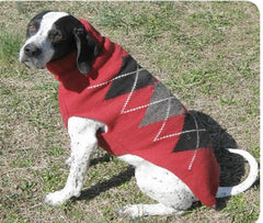 Chilly Dog Red Argyle Dog Sweater